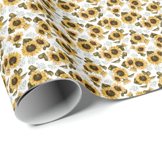 Boho Yellow Sunflower Geschenkpapier (Rolleneckpunkt)