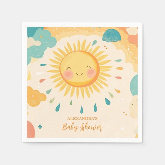 Boho Yellow Sunshine Serviette (Vorderseite)