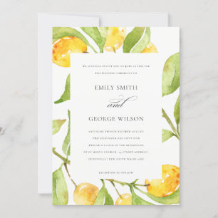 BOHO YELLOW WATERCOLOR FOLIAGE OLIVE WEDD EINLADUNG