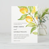 BOHO YELLOW WATERCOLOR FOLIAGE OLIVE WEDD EINLADUNG (Stehend Vorderseite)