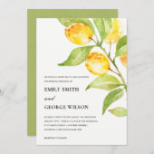 BOHO YELLOW WATERCOLOR FOLIAGE OLIVE WEDD EINLADUNG (Vorne/Hinten)