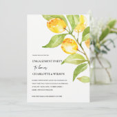 BOHO YELLOW WATERCOLOR FOLIAGE OLIVENVERLOBUNG EINLADUNG (Stehend Vorderseite)