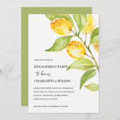 BOHO YELLOW WATERCOLOR FOLIAGE OLIVENVERLOBUNG EINLADUNG (Vorne/Hinten)