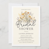 Boho Yellow Wildblume Brautparty Einladung (Vorderseite)