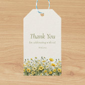 Boho Yellow Wildblumen, Olive Custom Danke Geschenkanhänger