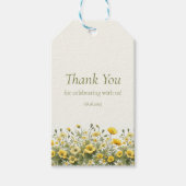 Boho Yellow Wildblumen, Olive Custom Danke Geschenkanhänger (Vorderseite)