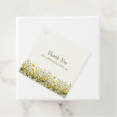 Boho Yellow Wildblumen, Olive Danke Hochzeit Geschenkanhänger (Beispiel)