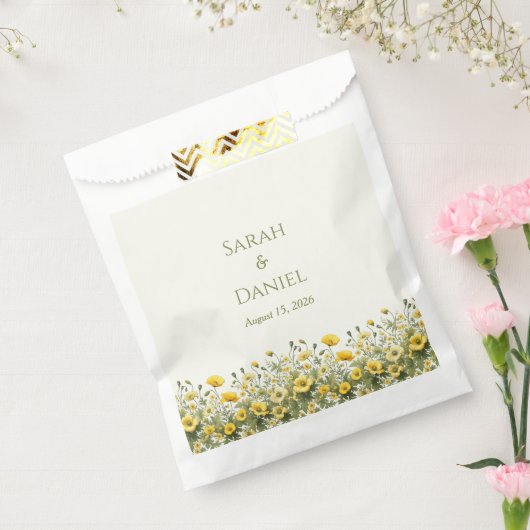 Boho Yellow Wildblumen, Olive Danke Hochzeit Geschenktütchen (Versiegelt)