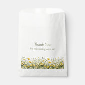 Boho Yellow Wildblumen, Olive Danke Hochzeit Geschenktütchen (Vorderseite)