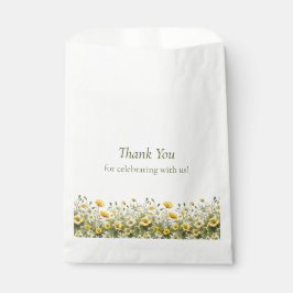 Boho Yellow Wildblumen, Olive Danke Hochzeit Geschenktütchen