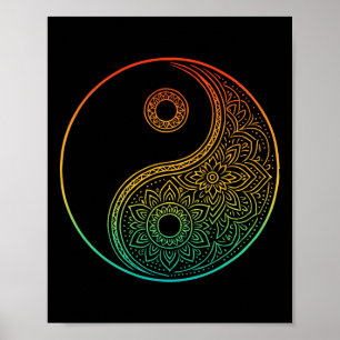Boho Yin Yang Mandala Zen Meditation Taoismus Tai  Poster