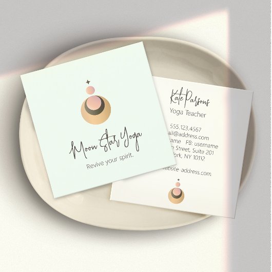  Boho Yoga Energy Healer Celestial  Quadratische Visitenkarte