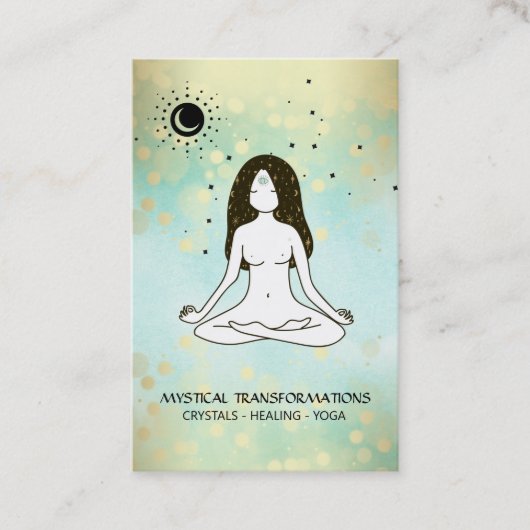 *~* Boho Yoga Goddess Celestial Moon Sun 3. Auge Visitenkarte (Vorderseite)