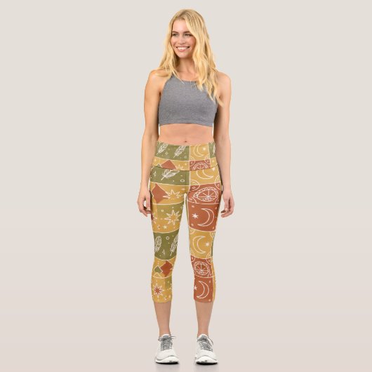 Boho-Yogahose Capri Leggings (Vorderseite)