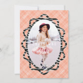 Boho Zebra & Kariertes Oval Foto Weihnachten (Vorderseite)