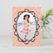 Boho Zebra & Kariertes Oval Foto Weihnachten (Stehend Vorderseite)