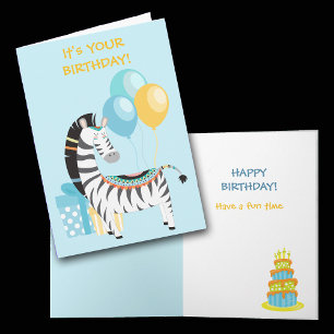 Boho Zebra Kindergeburtstag Card Feiertagskarte