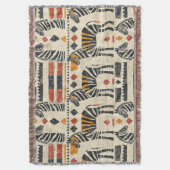Boho-Zebra-Stammes-Safari-Muster Decke (Vorderseite Vertikal)