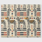 Boho-Zebra-Tribal-Safari-Muster Geschenkpapier (Flach)