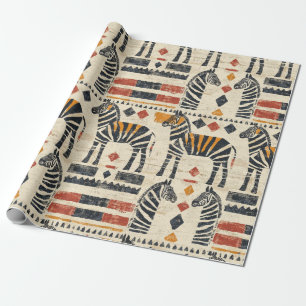 Boho-Zebra-Tribal-Safari-Muster Geschenkpapier