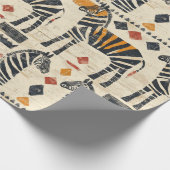 Boho-Zebra-Tribal-Safari-Muster Geschenkpapier (Ecke)