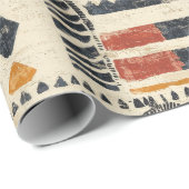 Boho-Zebra-Tribal-Safari-Muster Geschenkpapier (Rolleneckpunkt)