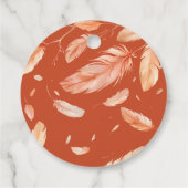 Boho Zelt mit Blume und Federn Hochzeit Geschenkanhänger (Rückseite)