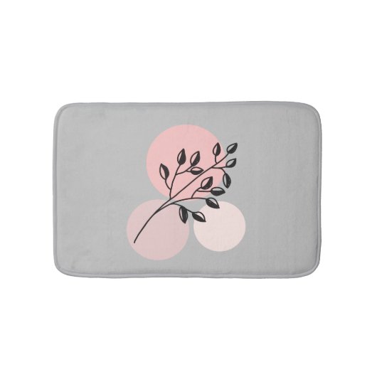 Boho Zen Botanical On Pink & Lilac Circles Badematte (Vorderseite)