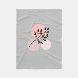 Boho Zen Botanical On Pink & Lilac Circles Fleecedecke