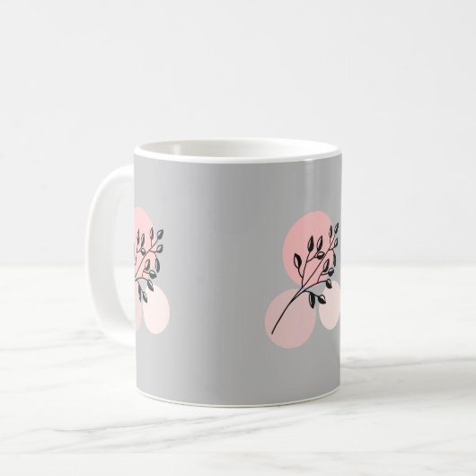 Boho Zen Botanical On Pink & Lilac Circles Kaffeetasse (Vorderseite Links)