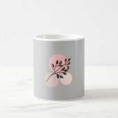Boho Zen Botanical On Pink & Lilac Circles Kaffeetasse (Mittel)