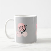 Boho Zen Botanical On Pink & Lilac Circles Kaffeetasse (Links)