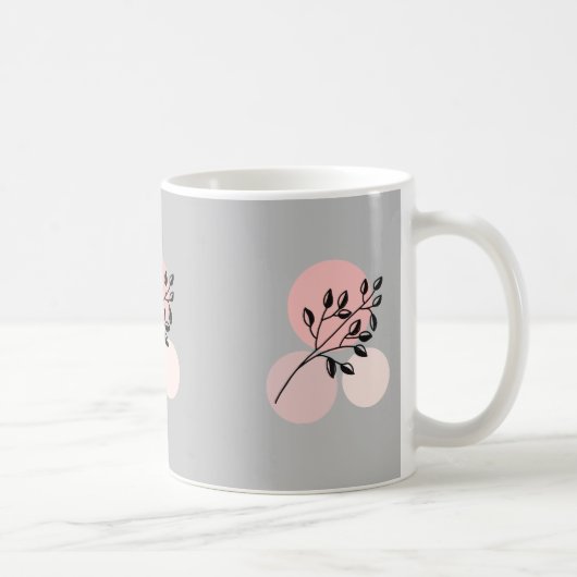 Boho Zen Botanical On Pink & Lilac Circles Kaffeetasse (Rechts)