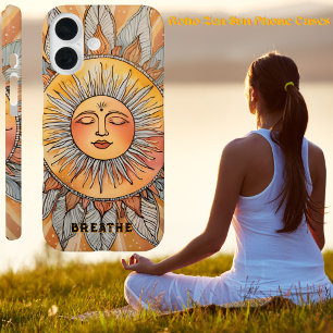 Boho Zen Breathe Erinnerung veränderbarer Text Cal iPhone 16 Hülle