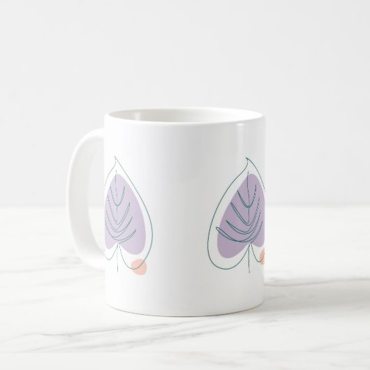Boho Zen Little Lilac Leaf Kaffeetasse (Vorderseite Links)