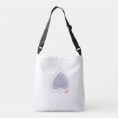 Boho Zen Little Lilac Leaf Tragetaschen Mit Langen Trägern (Rückseite)