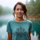 Boho Zen Mandala Komplexe Blumenheilige Geometrie Tri-Blend Shirt