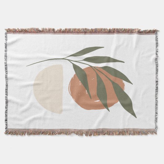 Boho Zen Minimalistisch Botanical Decke (Vorderseite)