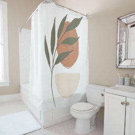 Boho Zen Minimalistisch Botanical Duschvorhang