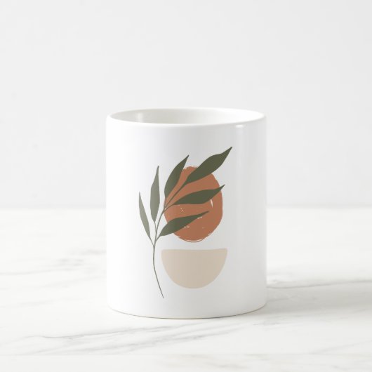 Boho Zen Minimalistisch Botanical Kaffeetasse (Mittel)