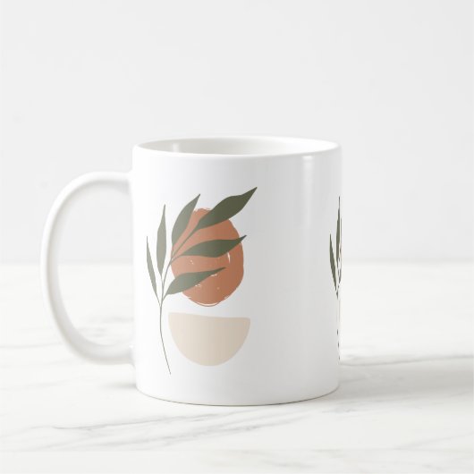 Boho Zen Minimalistisch Botanical Kaffeetasse (Links)
