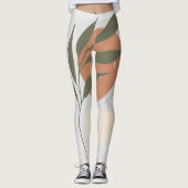 Boho Zen Minimalistisch Botanical Leggings (Vorderseite)