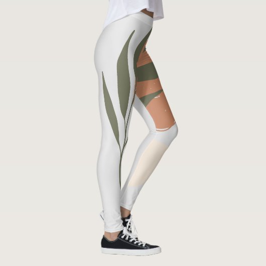 Boho Zen Minimalistisch Botanical Leggings (Rechts)