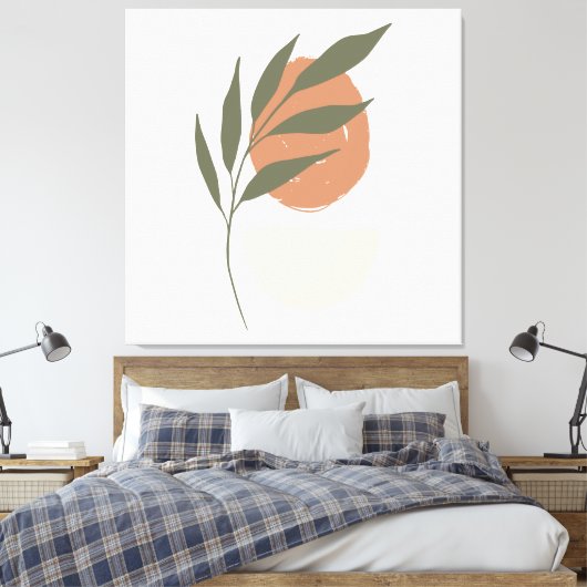 Boho Zen Minimalistisch Botanical Leinwanddruck (Insitu (Schlafzimmer))