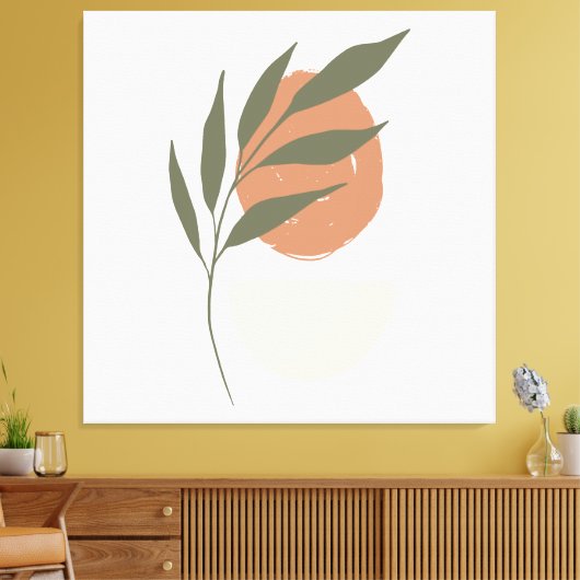 Boho Zen Minimalistisch Botanical Leinwanddruck (Insitu (Wohnzimmer))