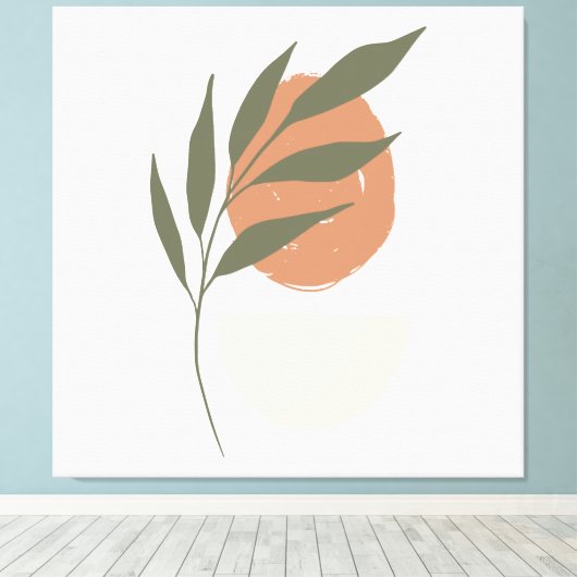 Boho Zen Minimalistisch Botanical Leinwanddruck (Insitu (Holzboden))