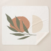 Boho Zen Minimalistisch Botanical Sherpadecke (Vorderseite (Horizontal))