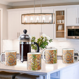 Boho Zen Sun Orchid Hibiskus Floral Palm Kaffeetasse