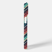 Boho Zickzack Pattern | Aquamarin, Coral und Cream Case-Mate iPhone Hülle (Rückseite / Rechts)