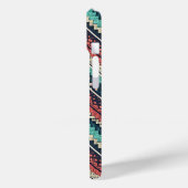Boho Zickzack Pattern | Aquamarin, Coral und Cream Case-Mate iPhone Hülle (Rückseite / Links)